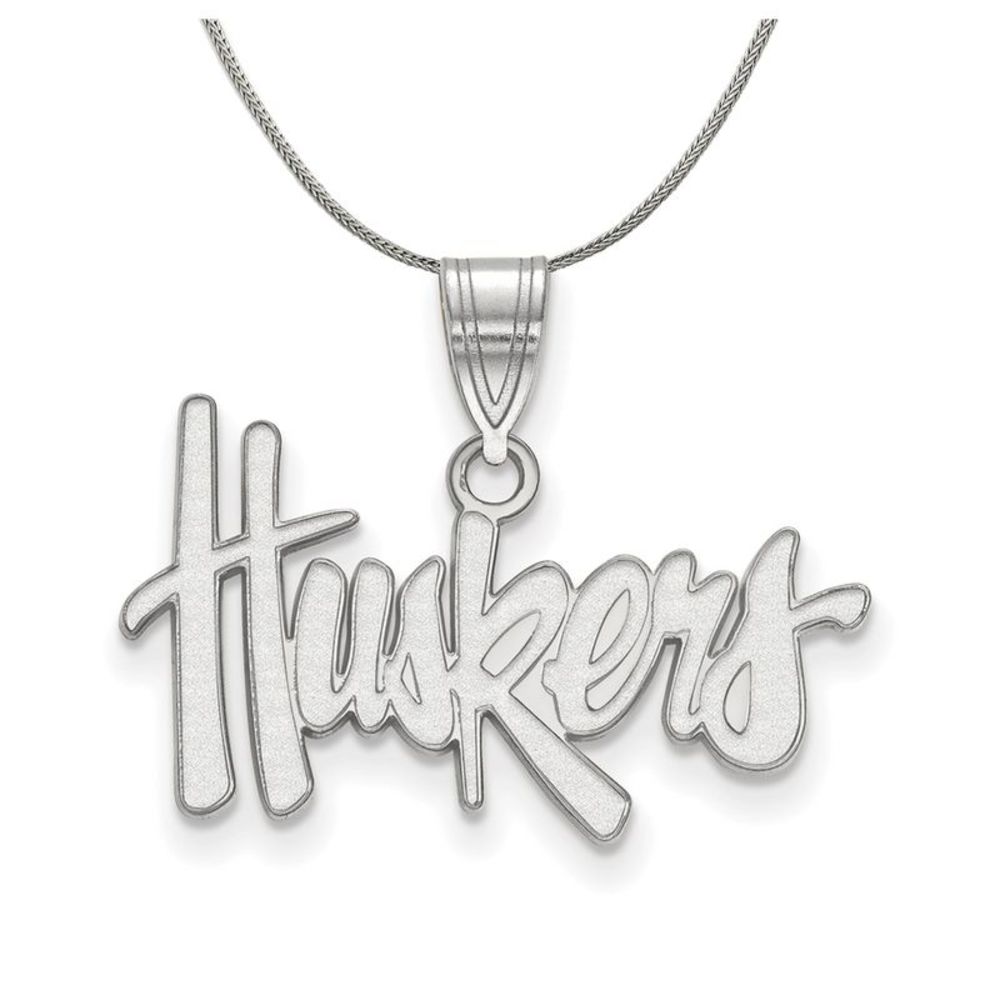 Sterling Silver U. of Nebraska Medium 'Huskers' Necklace - 16 In